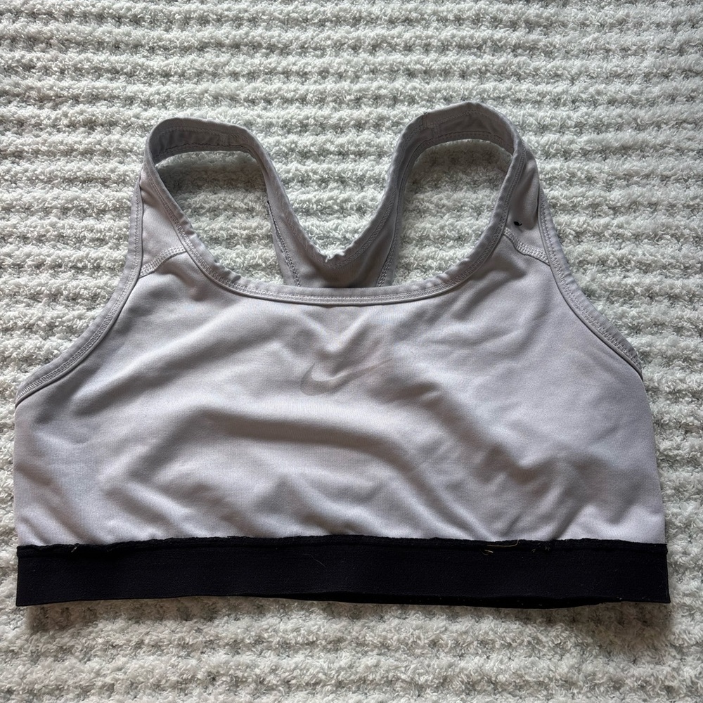 Girls Gray and Black Sports Bra